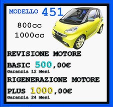 MOTORE SMART 451 RIGENERATO 800cc/ 1000cc MHD, Turbo, Brabus Garanzia 12 Mesi