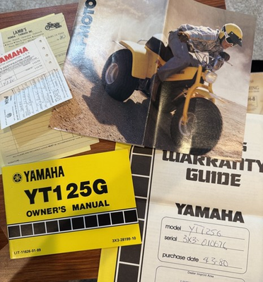 #ad #ad 1979 Yamaha YT125G Owner’s Manual Paperwork DMV Warranty Dealer Docs $85.00