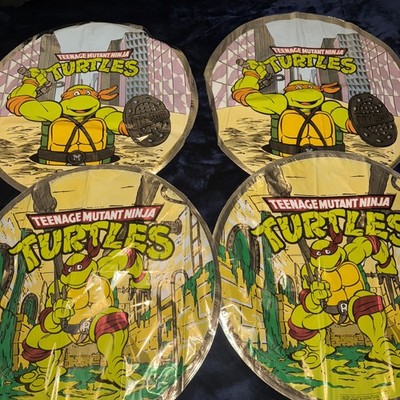 4 Vintage Teenage Mutant Ninja Turtle Mylar Foil Balloons 4pc TMNT NOS New