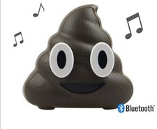 JAMOJI Chocolate Swirl Portable Bluetooth Wireless Speaker  Mic- Brown Emoji