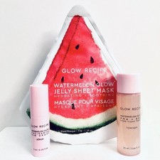 Glow Recipe Watermelon Glow Set Jelly Sheet Mask, Dew Drops, Pore Tight Toner