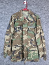 U.S. Air Force Jacket Mens Small Long Woodland Camo BDU Ripstop Field Coat USAF
