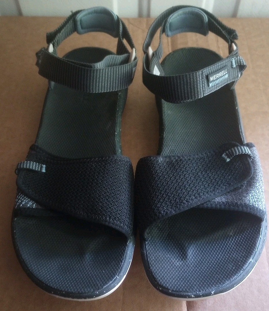 Merrell sandali donna 10 nero grigio Bravada scarpe con cinturino posteriore acqua spiaggia outdoor