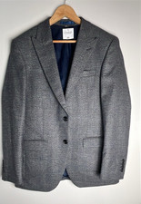 CHOICE - MEN'S CHECKED BLAZER - 38 REGULAR -GREY