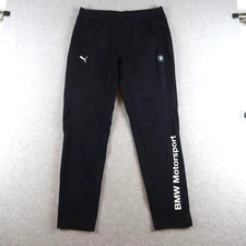 Puma BMW Motorsport Sweatpants Men L Elastic Waist Zip Pockets Racing Sweatpants