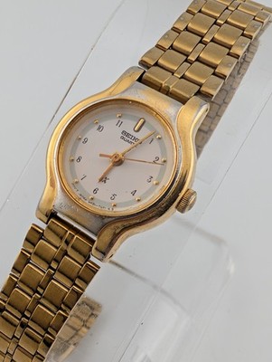Vintage 1993 Seiko SX Watch Women 19mm Case Gold Adjustable Band- New Battery