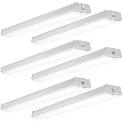 Sunco 6 Pack LEDFixture 4FT,Linkable Shop Light, 3500 LM,40W=300W,5000K Daylight