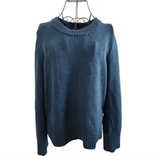 H by Halston Merino 100% Extra Fine Merino Wool Crew Neck Sweater Medium Green