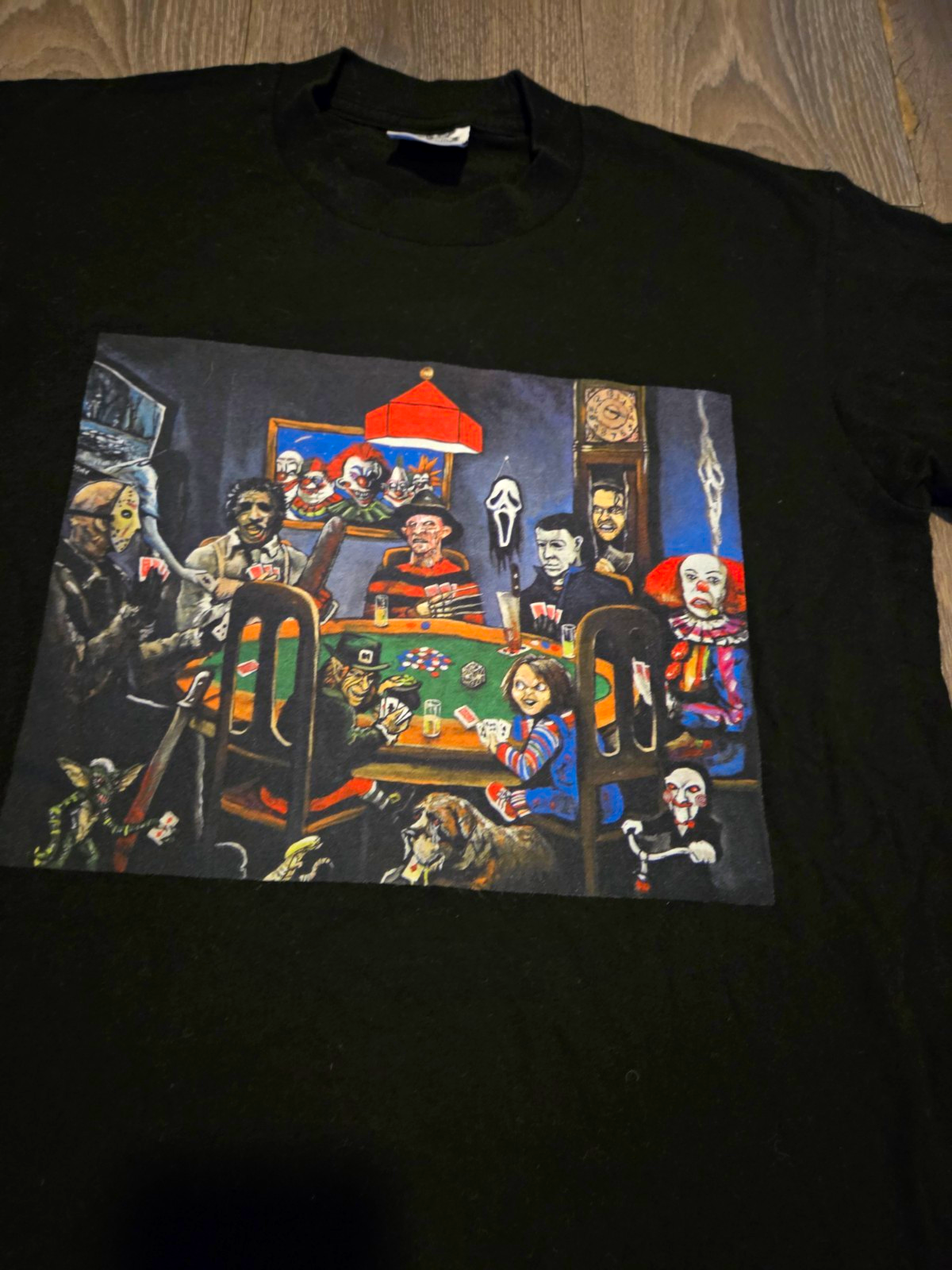 Pro Athletic Ghostface Scream killers Graphic Print Black T-Shirt Men's M Cotton