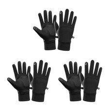 3 Pairs  Warm Winter Gloves Wear-resistant Convenient Riding Gloves (Black, M)