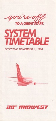 Air Midwest timetable 1990/11/01