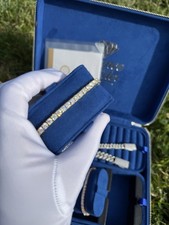 Real Silver 4mm Tennis Bracelet MOISSANITE VVS D GRA Certified Mens Ladies Iced