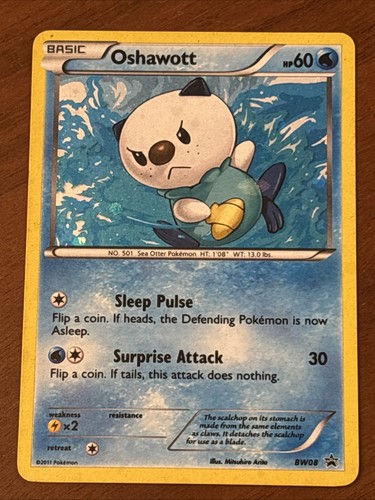 Oshawott BW08 Black & White Cosmos Holo SWIRL Black Star Promo 2011 MP