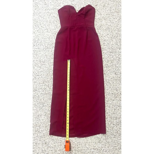 Amanda Uprichard x REVOLVE Cherri Strapless Gown Front Slit Aubergine Size M - Picture 8 of 11