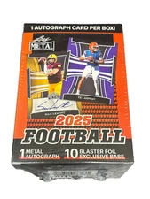 2025 Leaf Metal Football Blaster Box 11 Cards 1 Autograph Per Box New Sealed