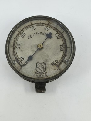 Antique Westinghouse Ashcroft Duplex Railroad Air Brake Gauge Steam Locomotive