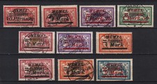 +GERMANY FRANCE WWI MEMEL 1922 Mi. # 98/107 AIR MAIL COMPLETE SET VERY FINE USED