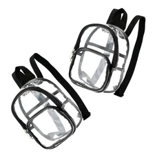 2 Pcs Mini Transparent Backpack Beach Pool Clear Kindergarten Bag