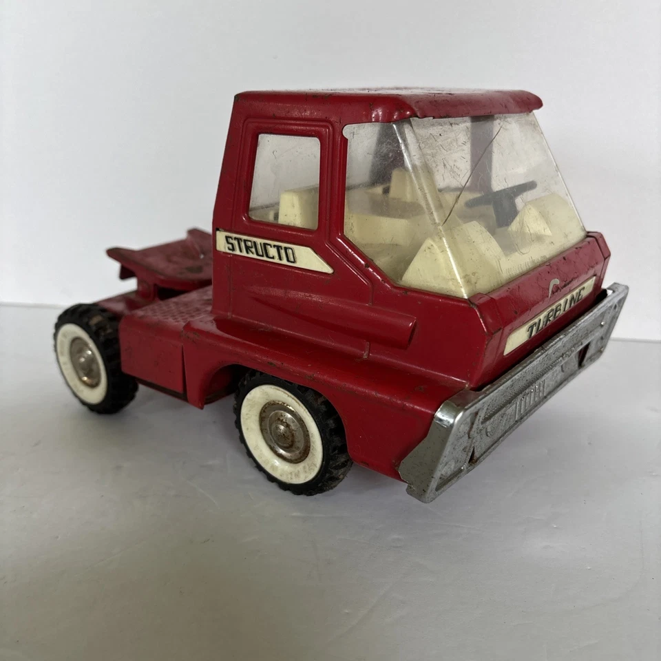Vintage Structo Pressed Steel Red Turbine Semi Truck Cab  USA - Image 2 of 4