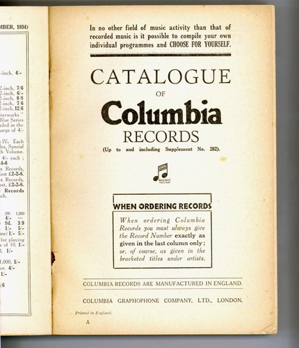 COLUMBIA Record Catalogue 1935 Inglaterra placas de goma laca 78 rpm B540 - Imagen 2 de 3