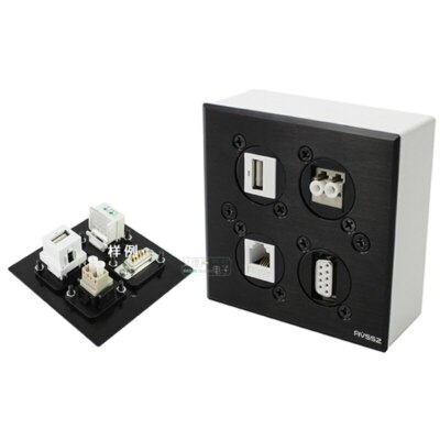 1Pcs 86 panel wall plug LC fiber RJ45 network RS232 serial port DB9 base USB2.0