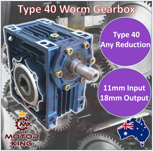 Worm Gearbox Type 40 Any Reduction 11mm Input Shaft Replaces NMRV - Picture 2 of 3