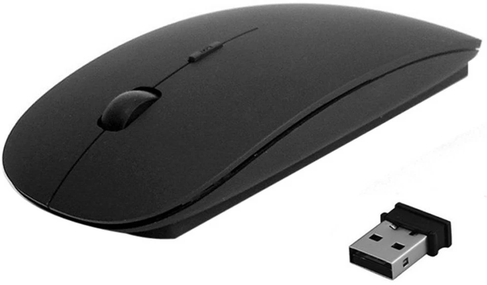 BLACK USB WIRELESS MOUSE SCROLL SLIM CORDLESS OPTICAL 2.4GHz FOR MAC PC LAPTOP - Image 2 of 4