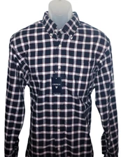 Daniel Cremieux Long Sleeve Shirt Large Navy Blue Check NWT (DC538)