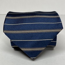 BROOKS BROTHERS Tie Blue Striped Repp Silk Men  s Necktie Made In New York NWT B1