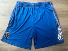 Vintage FILA Italia Performa Royal Blue Color Polyester Soccer Shorts Size XL