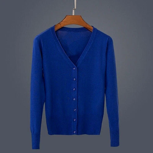 Womens Cardigan Long Sleeve Ladies Knitted Top Outwear Cardigans Plus Size 8-24 - Picture 14 of 39