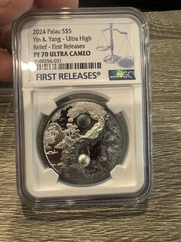 2024 Palau Silver 1oz $5 Yin & Yang NGC Black Proof PF70 First Release