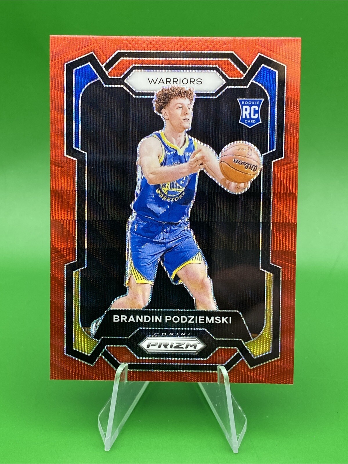 2023-24 Panini Prizm Ruby Wave Prizm Brandin Podziemski #147 Rookie RC Warriors