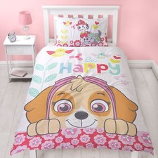 PAW PATROL SINGLE DUVET COVER BRIGHT NEW GIRLS 2 in 1