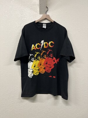 Vintage AC/DC Shirt Black Vintage Band Tee Rock Concert 2000 Size XL | eBay