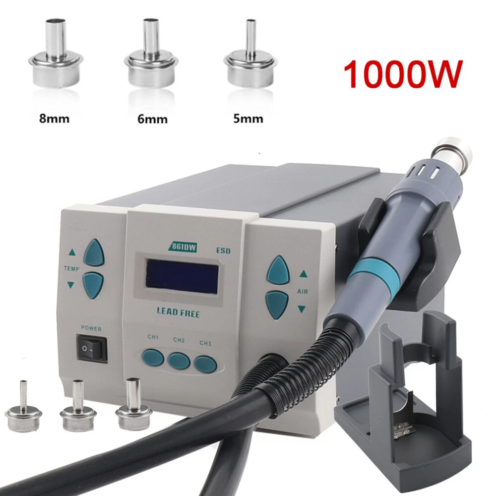 861DW Hot Air Rework Station 1000W - Heat blower with 3Pcs Nozzles - US  Seller | eBay
