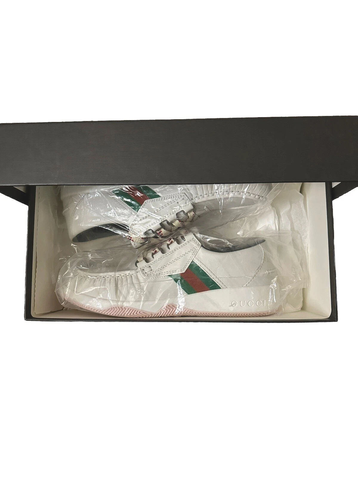Baskets basses homme Gucci cuir à lacets Agrado neuves taille US 9,5