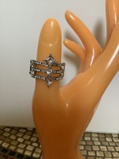 3 Row Rhinestone Stretch Band Ring