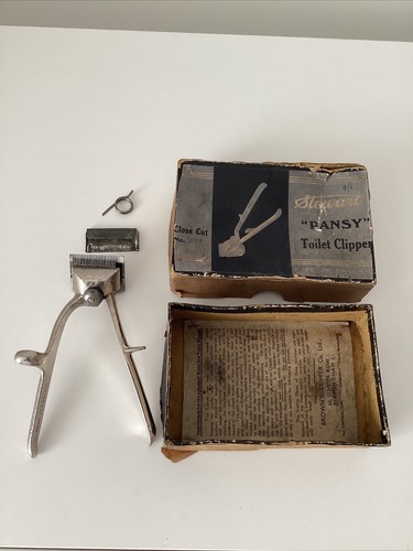 Vintage Stewart hand held hair clippers in original box - "Pansy" Close Cut Prop