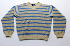 Able Women's Haven Seed Stitch Sweater CD4 Brown Sugar/Blue Stripe Medium NWT