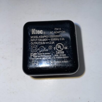 AC Power Adapter 5V 100-240V  Ktec USB Charger For Phones or tablets 