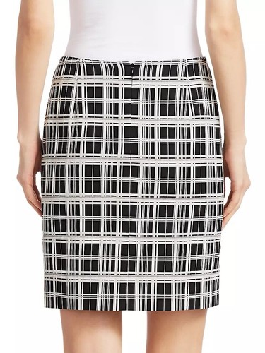 NWT AKRIS PUNTO Italian Fabric ROMANIA 🇷🇴 Made Check Jacquard Miniskirt Size 4 - Picture 11 of 11