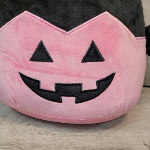 Squishmallows Halloween Emily the Bat In Pink Pumpkin Jack-O-Lantern 12" NWT NEW - Picture 2 of 6