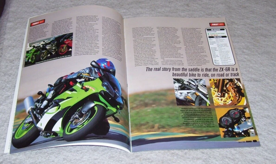 KAWASAKI ZX-6R MOTORCYCLE ROAD TEST REPRINTS BROCHURE 2000 MCN BIKE RIDE - Image 3 of 4