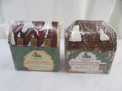 Dept 56 Charles Dickens Sir John Falstaff Inn Dedlock Arms Christmas Ornaments