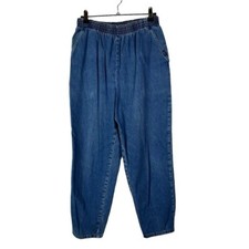 Vintage Chic Petite Blue Wash Elastic Waist Pull On Straight Leg Jeans 10P