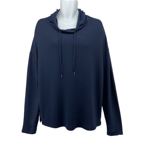 NEW! Mock Neck Hoodie Pullover/ Women’s (3XL) 22 Navy Blue Modal Blend NWT