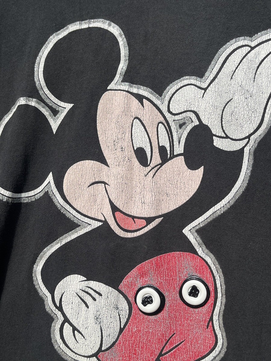 90's Disney Vintage Mickey Mouse Faded Black Single Stitch