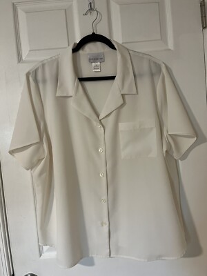 Susan Graver 2x Off White  Blouse