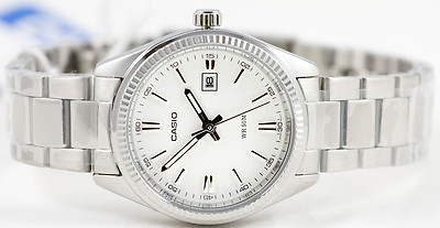 Casio LTP-1302D-7A1V Ladies 50M WR Watch Silver Stainless Steel Band Date New